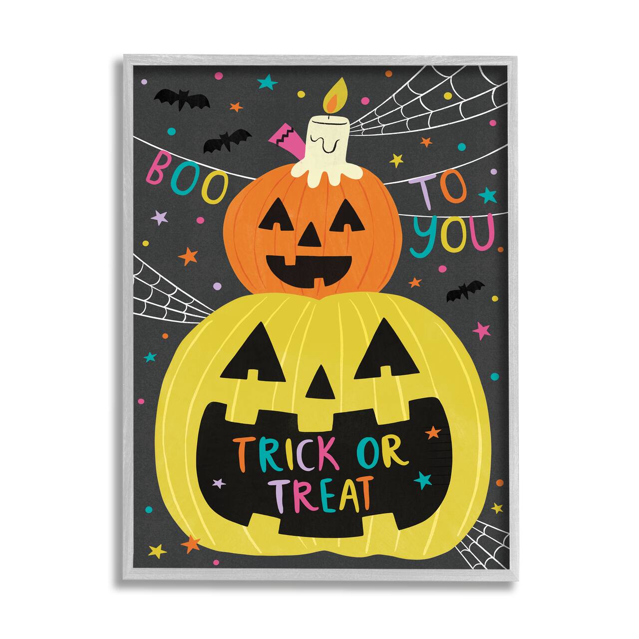 Stupell Industries Boo To You Fun Jack-O-Lanterns Framed Giclee Art